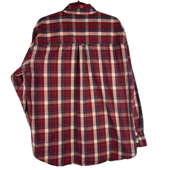 Chaps Plaid Easy Care Long Sleeve Button Up Shirt XL - Picture 2 of 8